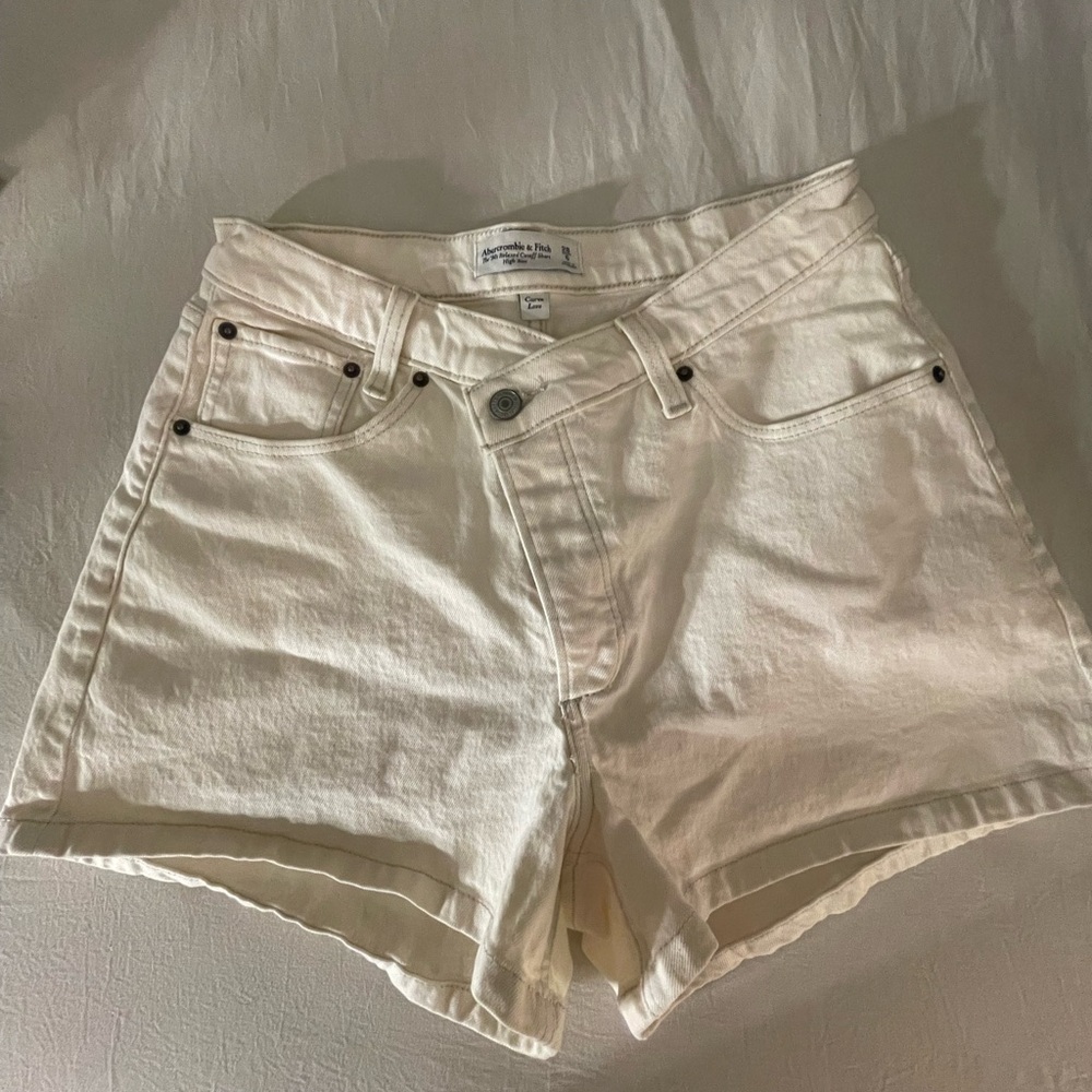 Abercrombie & Fitch Cream Jean Shorts